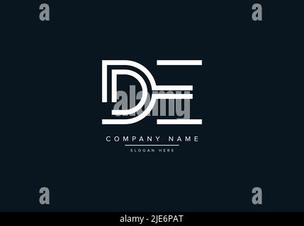 Alphabet Abstract Letter Icon Logo DE Stock Vector