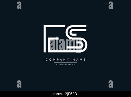 Alphabet Abstract Letter Icon Logo ES Stock Vector