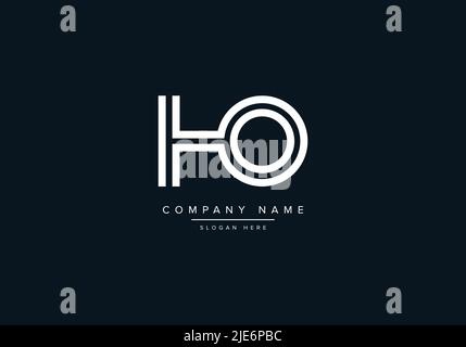 Alphabet Abstract Letter Icon Logo HO Stock Vector