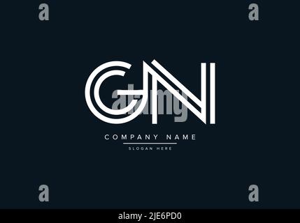 Alphabet Abstract Letter Icon Logo GN Stock Vector