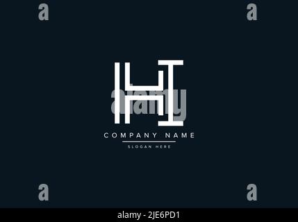 Alphabet Abstract Letter Icon Logo HI Stock Vector