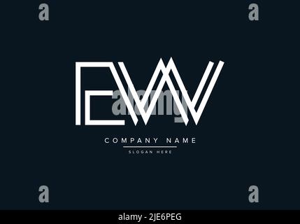 Alphabet Abstract Letter Icon Logo EW Stock Vector