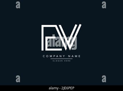 Alphabet Abstract Letter Icon Logo EV Stock Vector