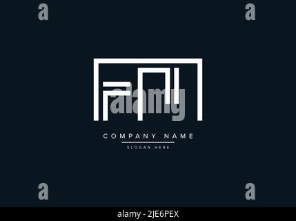 Alphabet Abstract Letter Icon Logo FM Stock Vector