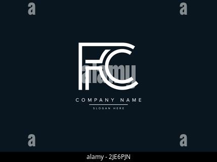 Initial FC alphabet line art logo design of vector Stock Vector Image ...