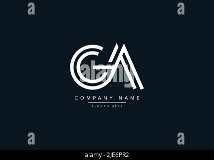 Alphabet Abstract Letter Icon Logo GA Stock Vector