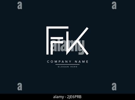Alphabet Abstract Letter Icon Logo FK Stock Vector