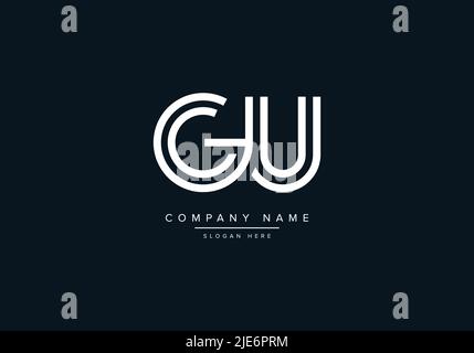 Alphabet Abstract Letter Icon Logo GU Stock Vector