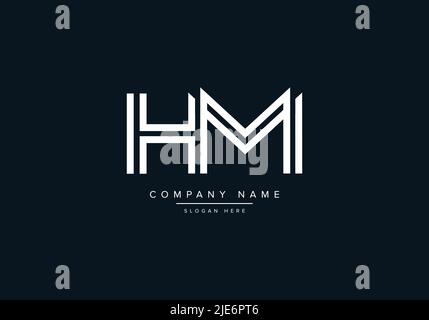 Alphabet Abstract Letter Icon Logo HM Stock Vector