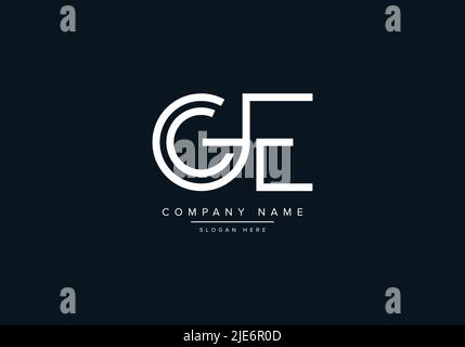 Alphabet Abstract Letter Icon Logo GE Stock Vector