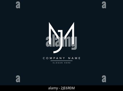 Alphabet Abstract Letter Icon Logo JM Stock Vector