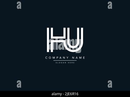 Alphabet Abstract Letter Icon Logo HU Stock Vector
