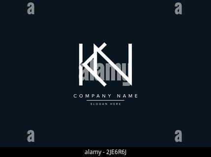 Alphabet Abstract Letter Icon Logo KN Stock Vector