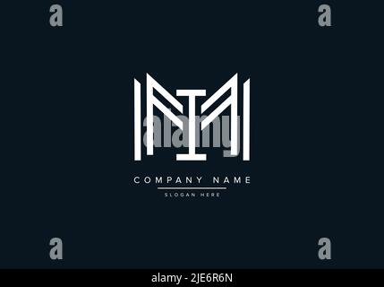 Alphabet Abstract Letter Icon Logo MI Stock Vector