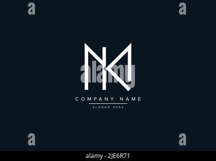 Alphabet Abstract Letter Icon Logo KM Stock Vector