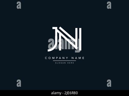 Alphabet Abstract Letter Icon Logo JN Stock Vector