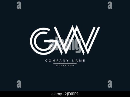 Alphabet Abstract Letter Icon Logo GW Stock Vector