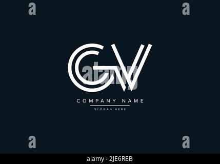 Alphabet Abstract Letter Icon Logo GV Stock Vector