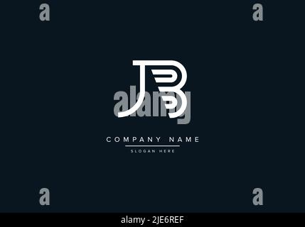 Alphabet Abstract Letter Icon Logo JB Stock Vector