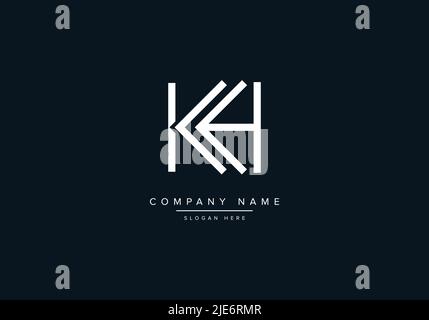 Alphabet Abstract Letter Icon Logo KH Stock Vector
