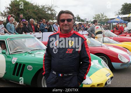 Goodwood, West Sussex, UK 25th June 2022. Rene Arnoux former French Formula 1 racing driver at the Goodwood Festival of Speed – ‘The Innovators – masterminds of motorsport’, in Goodwood, West Sussex, UK. © Malcolm Greig/Alamy Live News Stock Photo