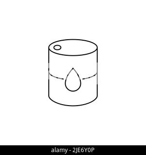 line icon barrel oil isolated on white background. Stock Vector
