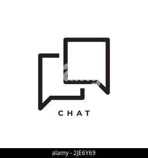 chat icon logo design vector isolated on white background. Stock Vector