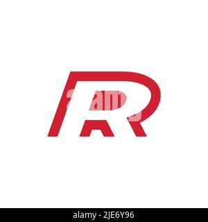 letter R red color logo design isolated on white background. Stock Vector
