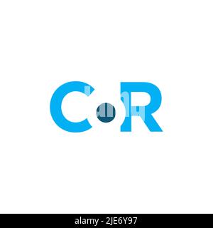 CR or COR letter logo design vector illustration. Stock Vector