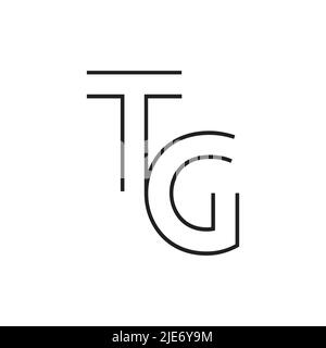 line TG logo isolated on white background. Stock Vector