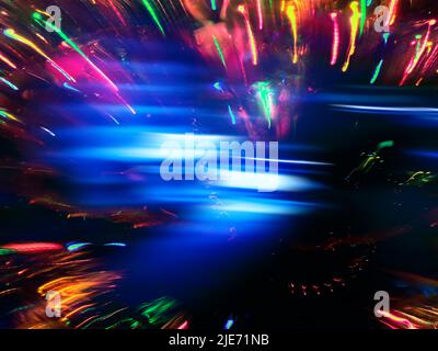 Entertainment concert bokeh lighting. Music event blurry bokeh nightscene. Stock Photo