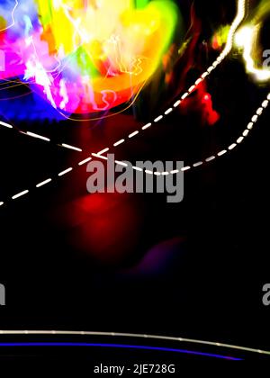 Spaceship defocused surface with bokeh. Space shuttle in sky defocused blurry effect background. Stock Photo