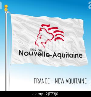 New Aquitaine regional flag, France, European Union, vector illustration Stock Vector