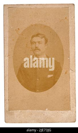 Antquie faded carte de visite photograph of a French man, 19th Century, c.1880s Stock Photo