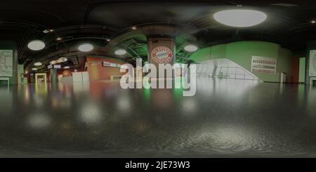 The Allianz arena Bayern Munich, Germany interior in 360° degrees photo Stock Photo