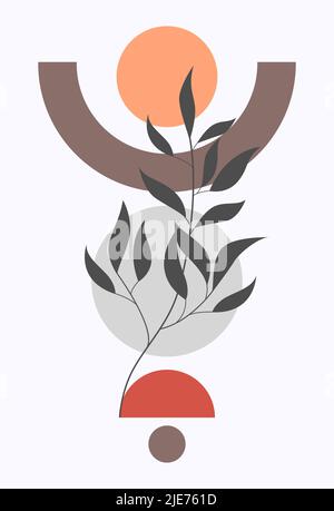 Boho style. Minimalism. Abstract background. Contemporary art. Stock Vector