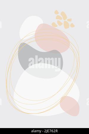 Abstract hand-drawn sketch of the contours of modern elements of modern boho. Stock Vector