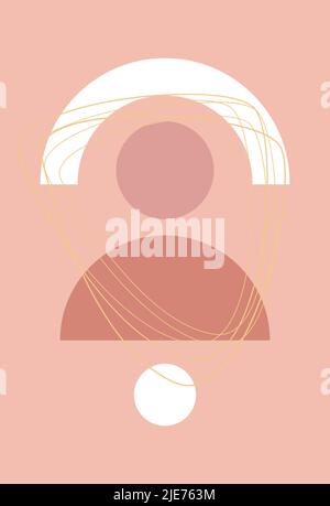 Creative minimalistic hand-painted illustration for decorating walls, postcards or brochure covers. Stock Vector