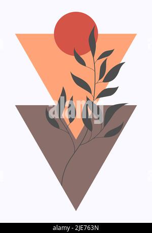 Wall art. Minimalistic abstract art background. Abstract design. Stock Vector