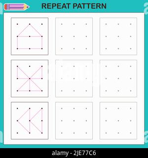 Educational games for kids. Repeat the pattern.  Stock Vector
