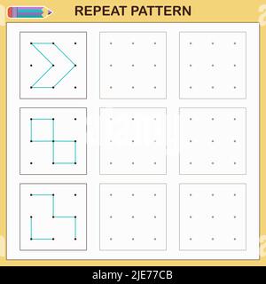 Educational games for kids. Repeat the pattern.  Stock Vector