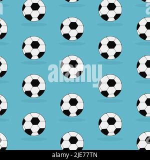 Bright pattern with soccer balls on background Stock Vector