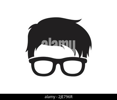 Simple Geek, Programmer, Hacker and Freelance Wearing Glasses Symbol Stock Vector