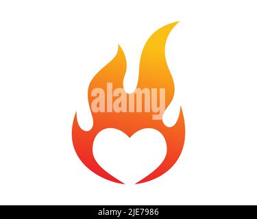 Simple and Creative Burning Love Symbol Stock Vector