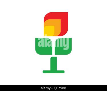 Simple and Creative Geometric Flower Symbol Stock Vector