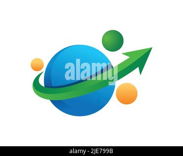 Planets combined with Swoosh Illustration Stock Vector