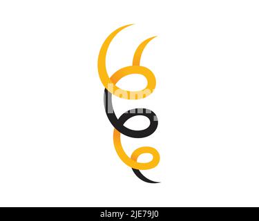 Simple and Creative Bee Pattern Similarizing Spring or Spiraling Shape Stock Vector