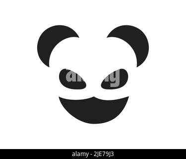 Ninja Panda visualized with Silhouette Style Stock Vector