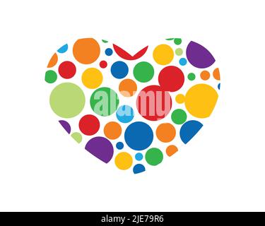 Love combined with Circles Illustration Stock Vector