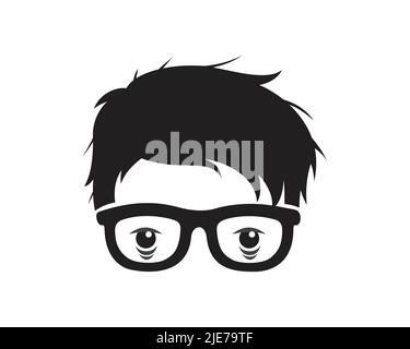 Geek, Programmer, Hacker, Freelance with Sleepy Eye Because Work Overtime Stock Vector